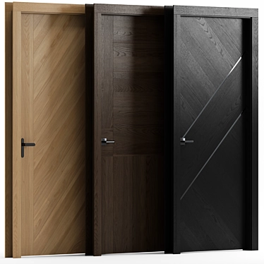 Wood and Metal Interior Doors 3D model image 1 