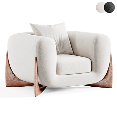 Elegant Softbay Armchair, Porada 3D model image 1 