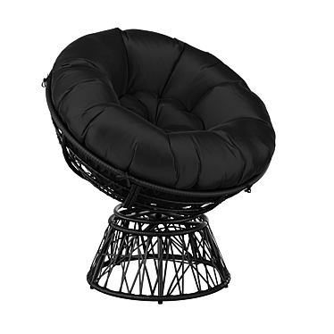 Black Spinning Patio Chair 3D model image 1 