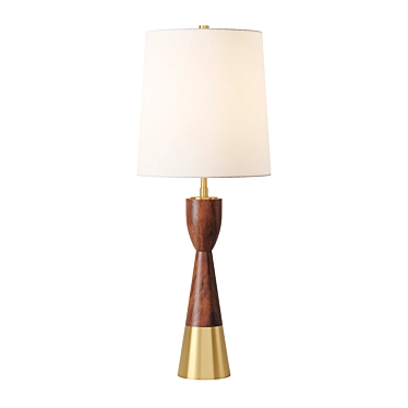  Brentwood Walnut and Brass Table Lamp 3D model image 1 