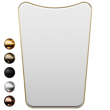 Chic Modern Metal Standing Mirror 3D model image 1 