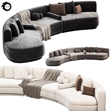 Luxurious Baxter Piaf Sofa 2015 3D model image 1 