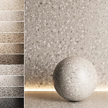 Seamless Terrazzo Marble Texture Set 3D model image 1 