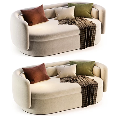 Modern Group Three-Seat Sofa 3D model image 1 