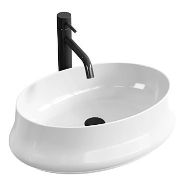 REA Angela Countertop Washbasin - Gloss White 3D model image 1 