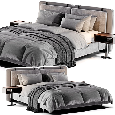Sophisticated Minotti Tatlin Soft Bed 3D model image 1 