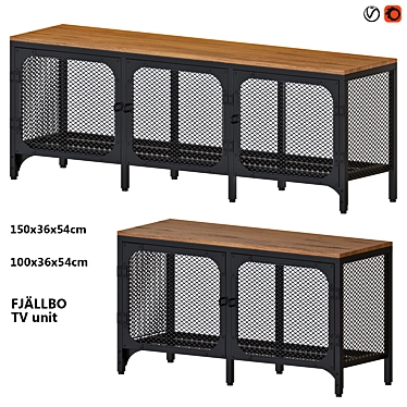 Industrial TV unit in black 3D model image 1 