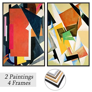 2-Piece Art Set with Frame Options 3D model image 1 