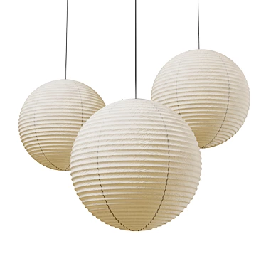 Modern Akari Pendant Lighting 3D model image 1 