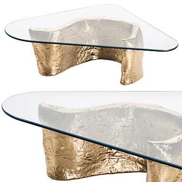 Sculptural Glass Coffee Table, Modern 3D model image 1 