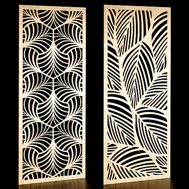 Plant-inspired Decor Panels Set 3D model image 1 