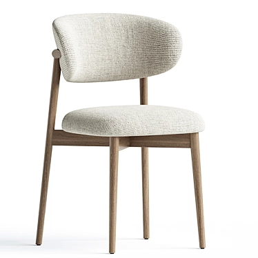 Elegant Nayla Chair in Velvet 3D model image 1 