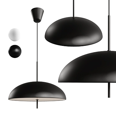Sleek Nordic Pendant Light 3D model image 1 