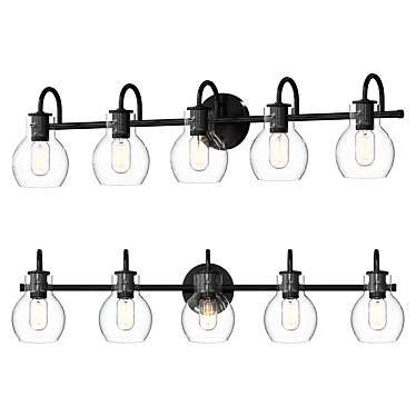 Golden Glow 5-Light Vanity Fixture 3D model image 1 