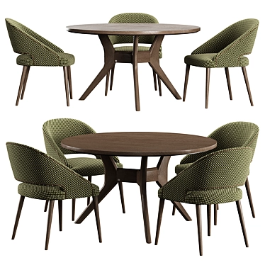 Modern Dining Set Konyshev Rolf Benz 3D model image 1 