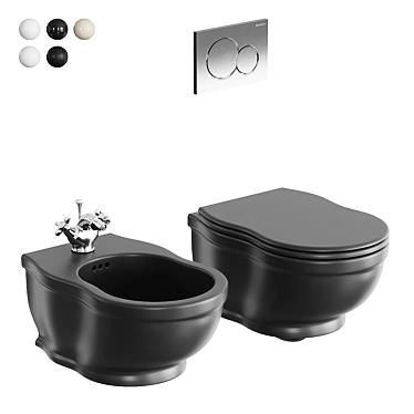 Time Wall-Hung Ceramic Toilet & Bidet 3D model image 1 