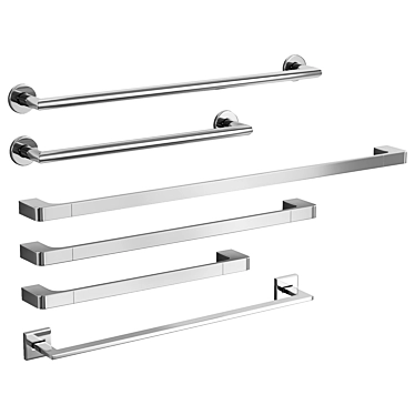 Stylish Towel Bar Collection 3D model image 1 