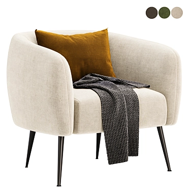 Stylish DAVI Armchair, 3 Colors 3D model image 1 