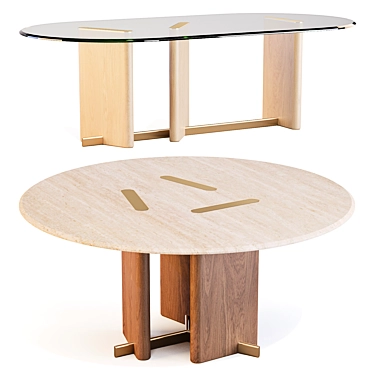 Luxury French Design Dining Tables 3D model image 1 