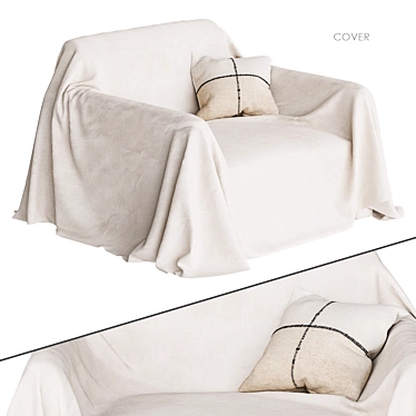 Home Linen Chair Cover 3D model image 1 