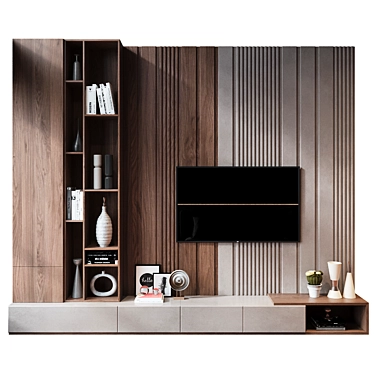 Modern TV Wall Decor Stand 3D model image 1 