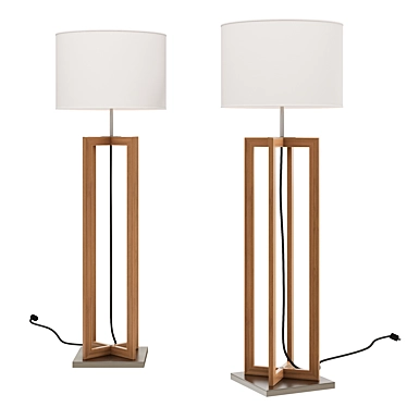 Vertigo Teak Outdoor Floor Lamp 3D model image 1 