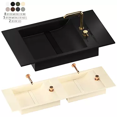 Modern Top Washbasin Set 3D model image 1 