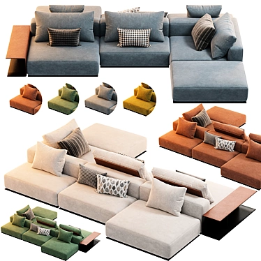 Modern Poliform Westside Sofa Reimagined 3D model image 1 