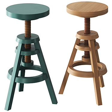  Folk Adjustable Stool Model 3D model image 1 