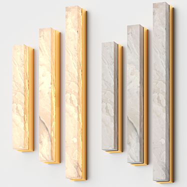Elegant Marble Wall Lamp Set 3D model image 1 