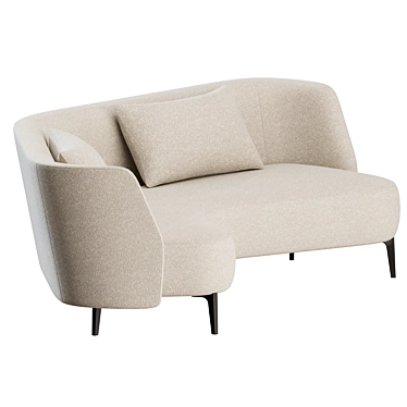 Sleek Sunday Sofa Curve, Poliform 3D model image 1 