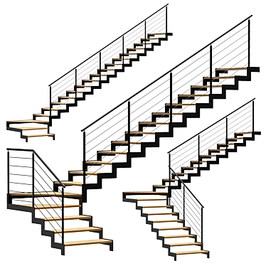 Ascend Metal Steps Set 3D model image 1 