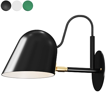 Minimalistic Metal Wall Sconce 3D model image 1 