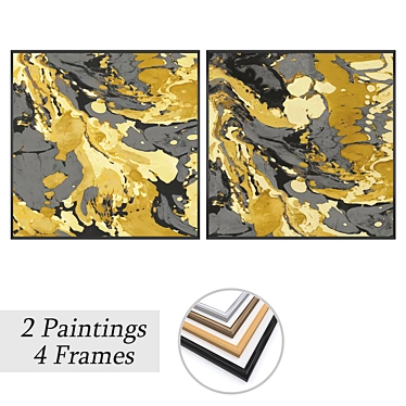 Art Set with Multiple Frames 3D model image 1 