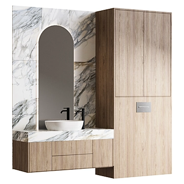 Seamless Bathroom Set with Gessi Mixer 3D model image 1 