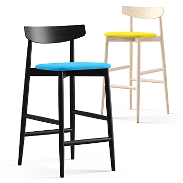 Modern Turbosmooth Claretta Stool 3D model image 1 