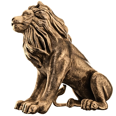 Regal Lion Statue 3D model image 1 