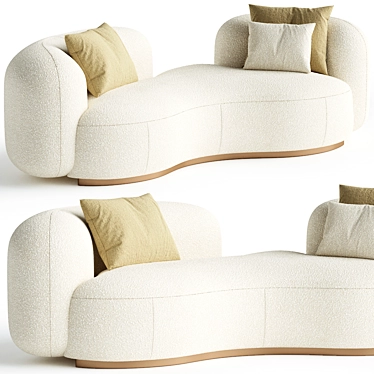 Modern 2-Seater Fabric Sofa 3D model image 1 