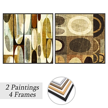 Wall Art Set with Frame Options 3D model image 1 