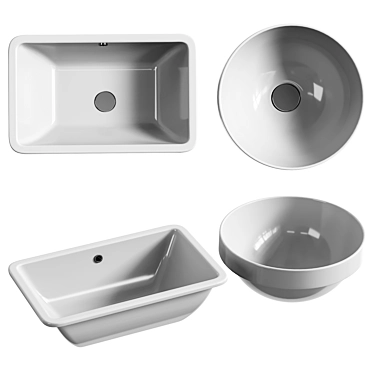 Compact Elegance Basin Sets 3D model image 1 