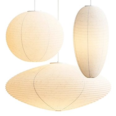 Sculptural Vitra Akari Pendant Lights 3D model image 1 