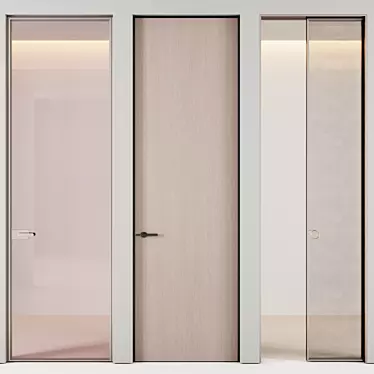 Modern Lualdi Door Set 3D model image 1 