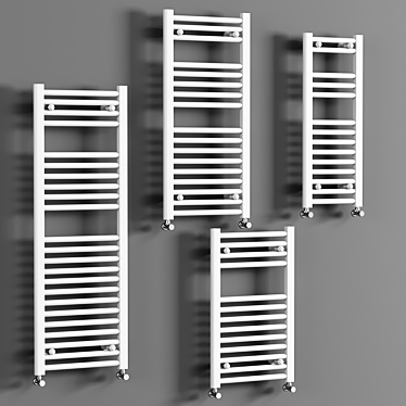 Modern White Heated Towel Rail 3D model image 1 