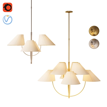 Kinsley Visual Comfort Chandelier Set 3D model image 1 