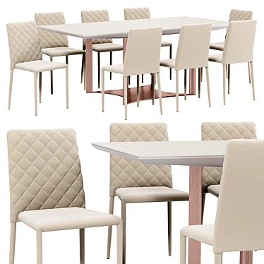 Velv Dining Chair and Impression Table 3D model image 1 