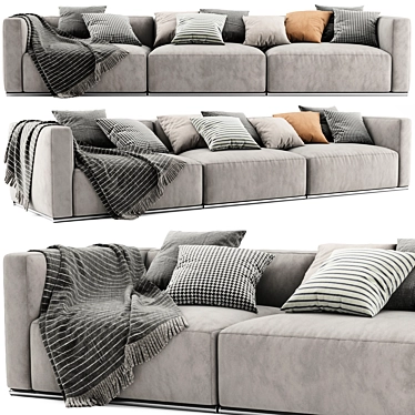  Modern Poliform Shanghai 3 Seater 3D model image 1 