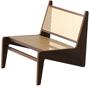 Kangaroo Caned Lounge Chair 3D model image 1 