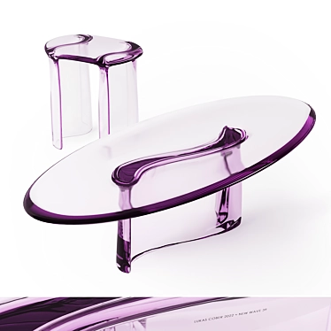 New Wave Resin Stool Table 3D model image 1 