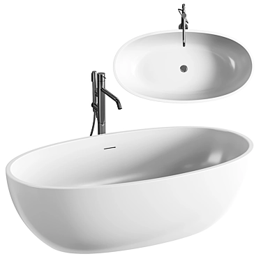 Antoniolupi REFLEX Oval Bath | Matte White 3D model image 1 