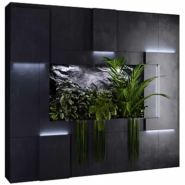 Modern Vertical Wall Plant Decor 3D model image 1 